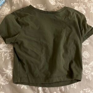 OLIVE GREEN BABY TEE, wild fable brand, size 4 (small)
